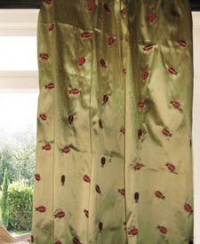 Signature Beetle Silk Embroidery Drapes and Curtains